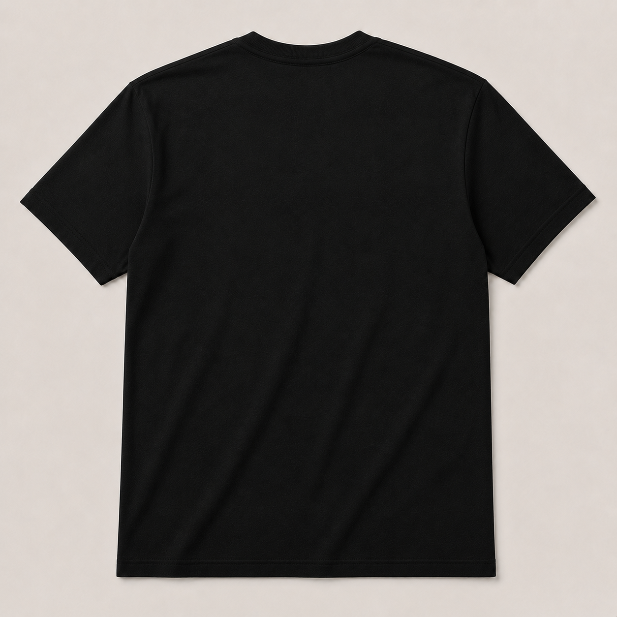 Back view of a plain black UPLIT Softstyle Tee.